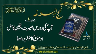 نہج البلاغہ خطبہ نمبر 4: آپ کیؑ کی دوررس بصیرت، یقین کامل اور موسیؑ کا خوفزدہ ہونا