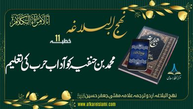 نہج البلاغہ خطبہ نمبر 11: محمد بن حنفیہ کو آداب حرب کی تعلیم