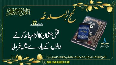 نہج البلاغہ خطبہ 22: قتل عثمان کا الزام
