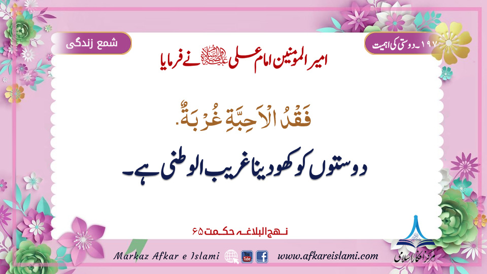 197۔ دوستی کی اہمیت