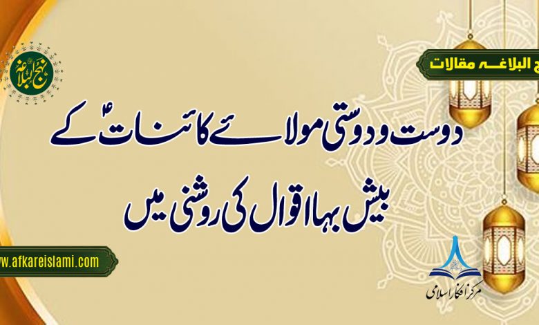 دوست و دوستی مولائے کائناتؑ کے بیش بہا اقوال کی روشنی میں