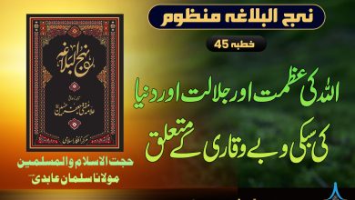 منظوم نہج البلاغہ خطبہ 45