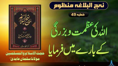 منظوم نہج البلاغہ خطبہ 49
