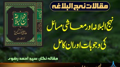 نہج البلاغہ اور معاشی مسائل کی وجوہات اور ان کا حل